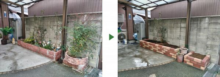 自作の花壇を撤去して2色のレンガを使用した花壇を作成した事例｜大阪市平野区K様