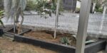 以前伐採した木の切り株を隠すように枕木で花壇を作成した事例｜大阪市住吉区J様